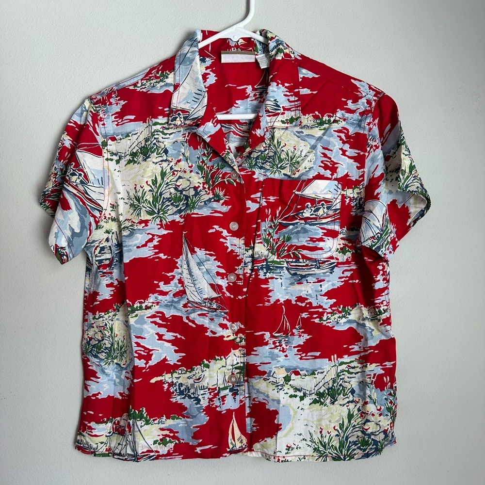Liz Claiborne Vintage Nautical Button Down Shirt